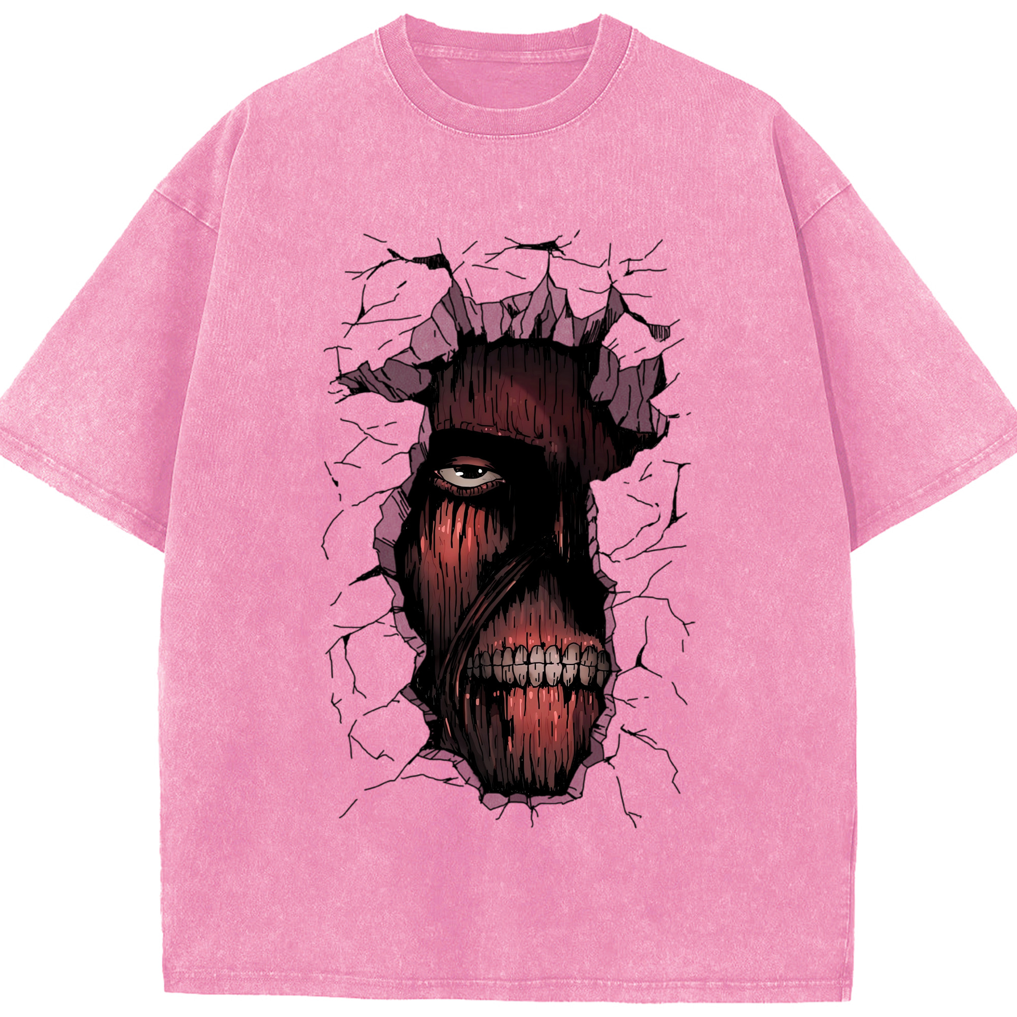 （画像用） 進撃の巨人 Attack on Titan 綿100% ヴィンテージ風 半袖Tシャツ（フロントプリント）